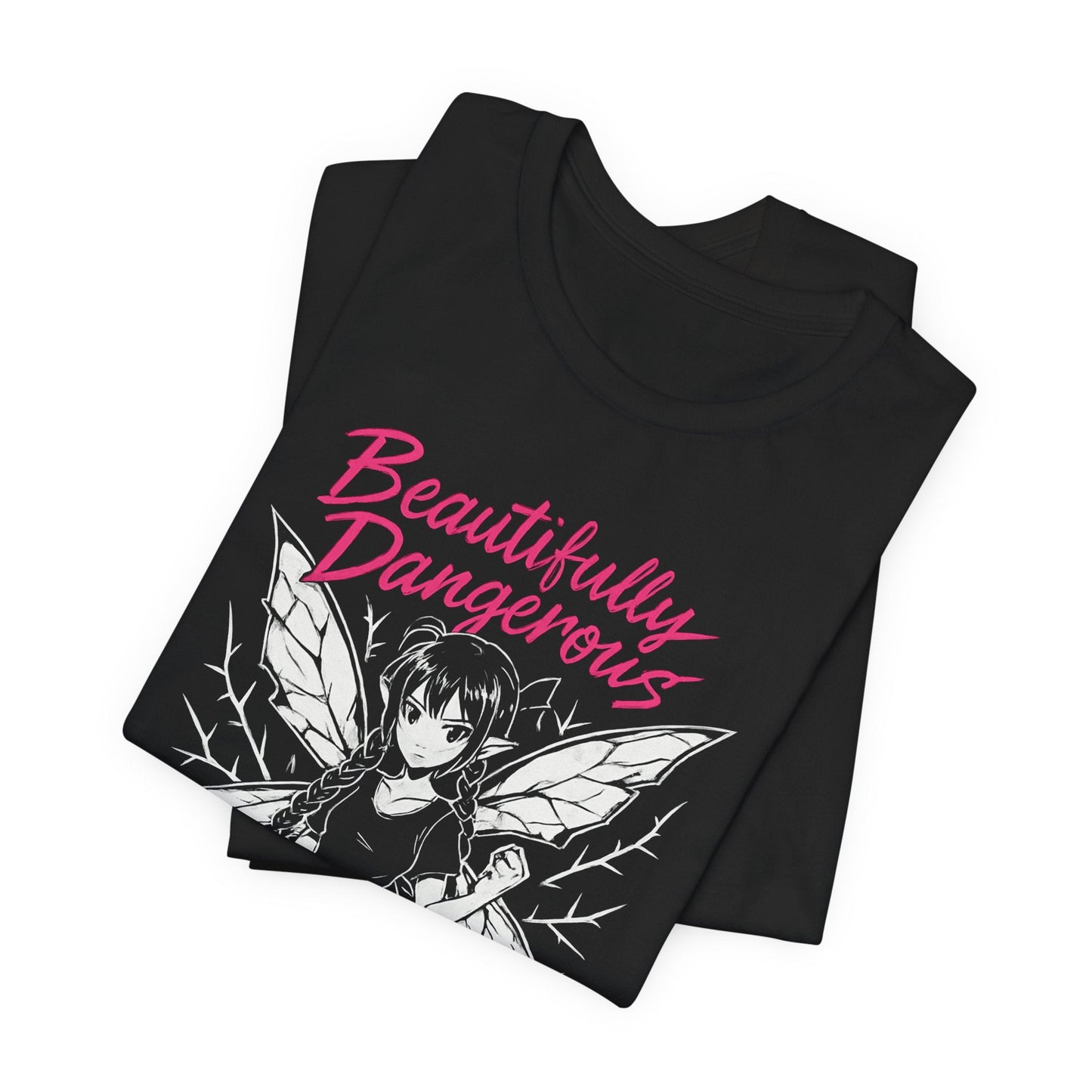 Beautifully Dangerous – Gothic Anime Fairy T-Shirt, Dark Angel Graphic Tee, Soft Rebel Aesthetic Shirt for Women - Spirit Stitch