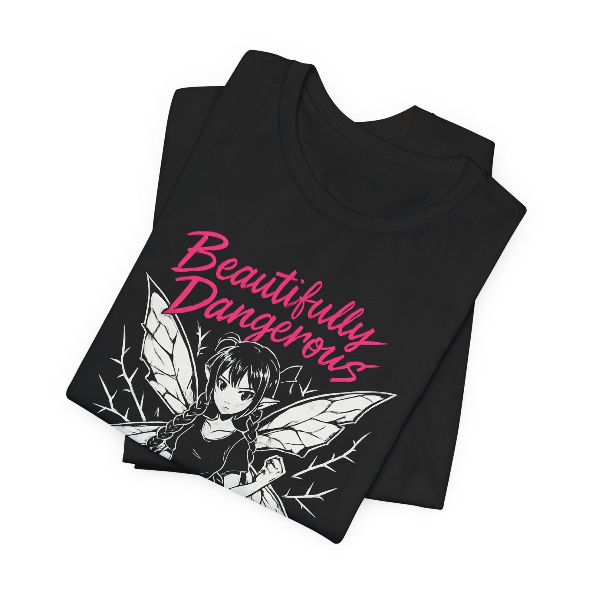 Beautifully Dangerous – Gothic Anime Fairy T-Shirt, Dark Angel Graphic Tee, Soft Rebel Aesthetic Shirt for Women - Spirit Stitch