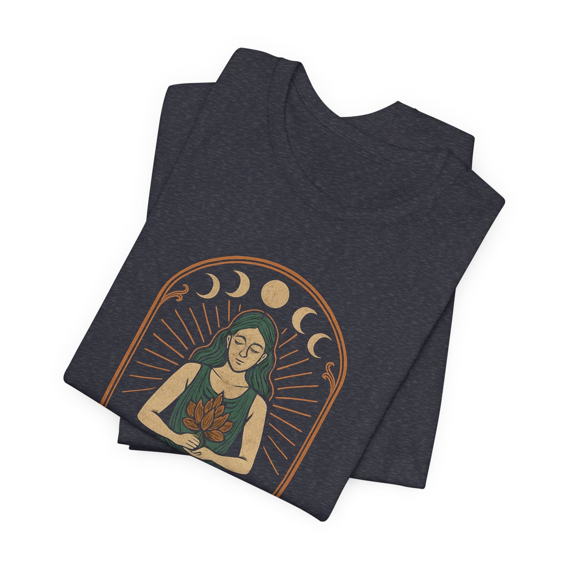 Bloom On My Terms T-Shirt – Feminine Moon Phases Graphic Tee, Self Growth Boho Shirt, Empowering Goddess Top - Spirit Stitch