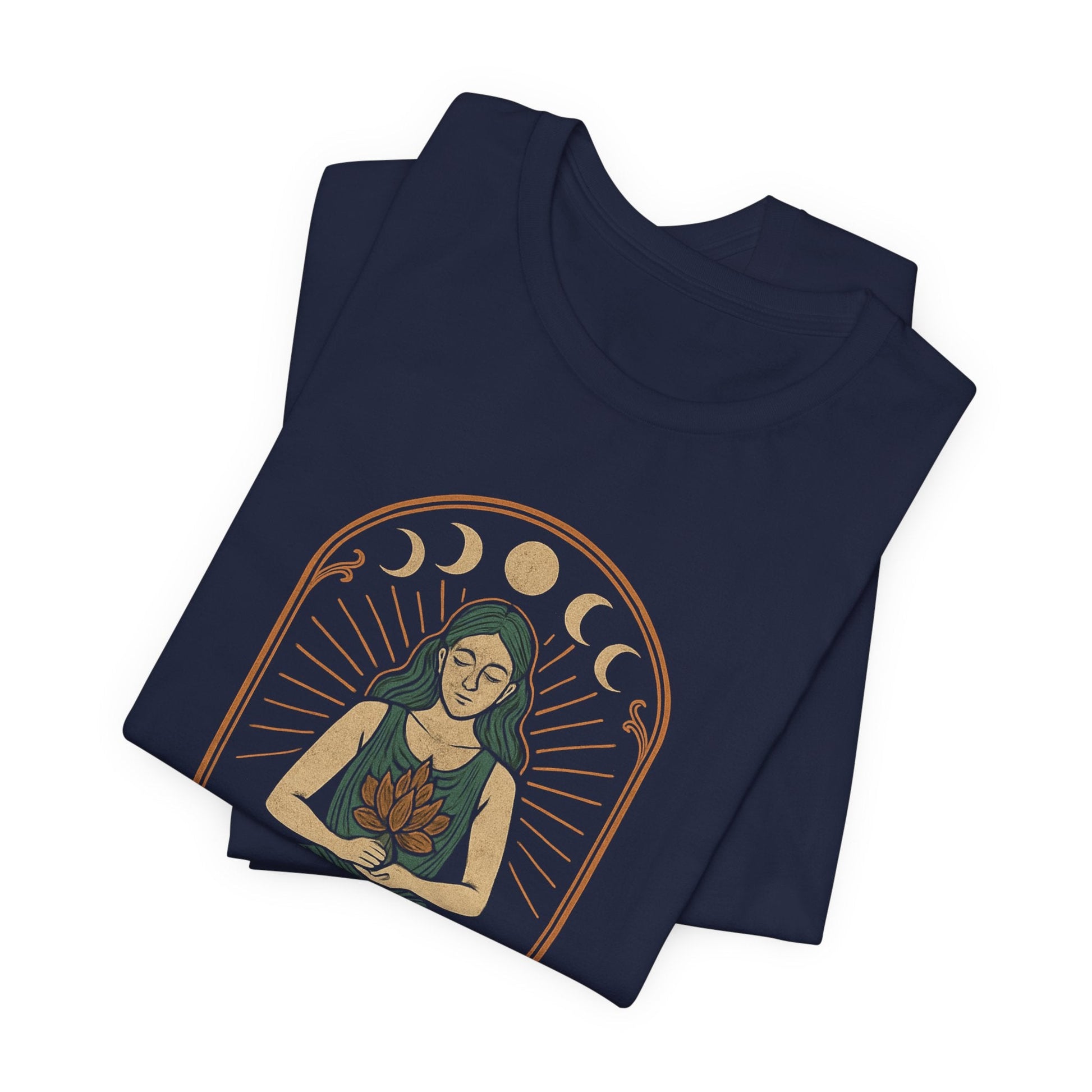 Bloom On My Terms T-Shirt – Feminine Moon Phases Graphic Tee, Self Growth Boho Shirt, Empowering Goddess Top - Spirit Stitch