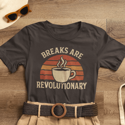 Breaks Are Revolutionary Shirt | Coffee Self - Care Tee | Rest Is Radical Top | Gentle Rebels Collection - Spirit Stitch