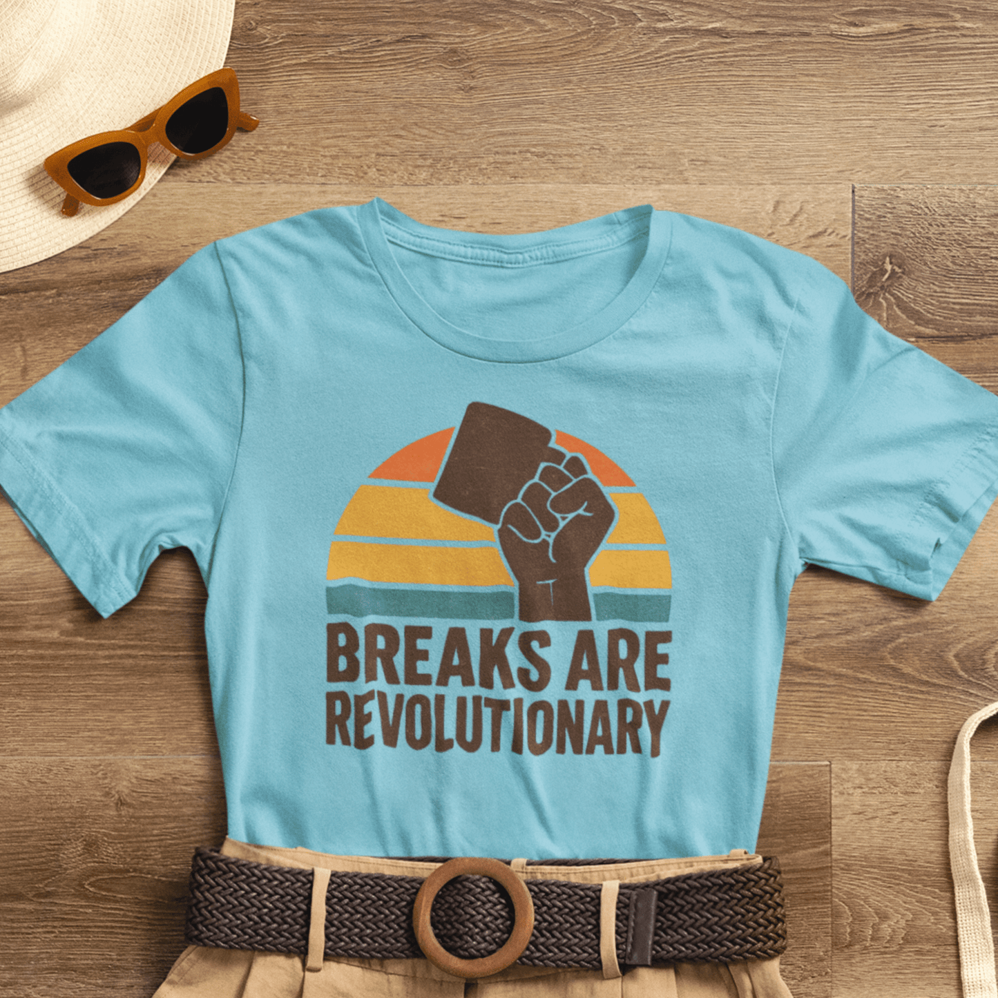 Breaks Are Revolutionary Shirt – Retro Self - Care Empowerment Tee, Labor Rights Coffee Mug Graphic T-Shirt - Spirit Stitch