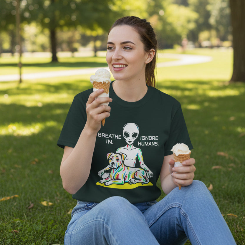 Breathe In Ignore Humans Shirt – Funny Introvert Tee for Soft - Energy Souls - I  Gift for International Self-Care Day.