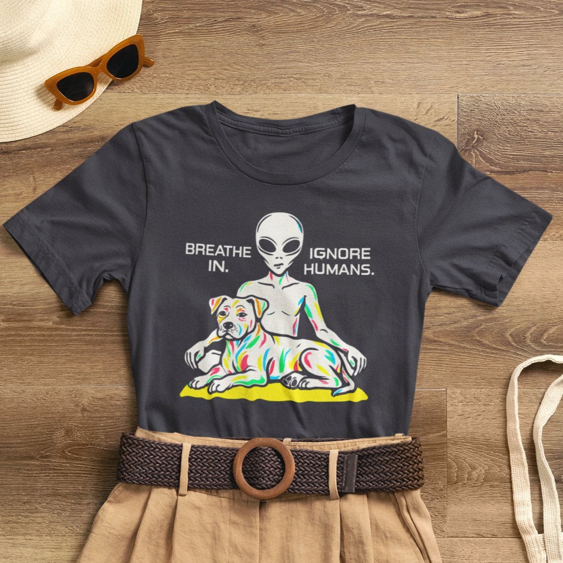 Breathe In Ignore Humans Shirt – Funny Introvert Tee for Soft - Energy Souls - I  Gift for International Self-Care Day.