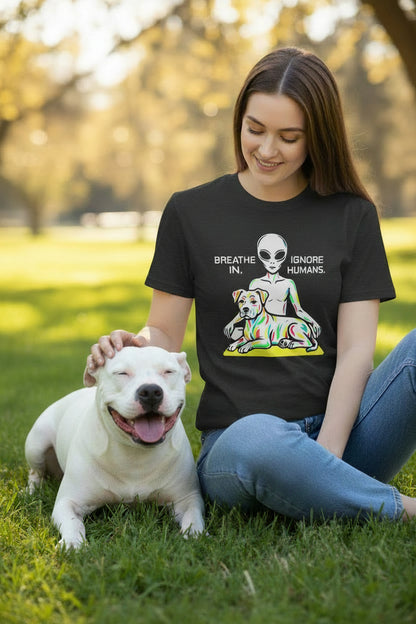 Breathe In Ignore Humans Shirt – Funny Introvert Tee for Soft - Energy Souls - I  Gift for International Self-Care Day.