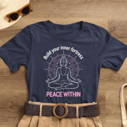 Build Your Inner Fortress shirt featuring divine feminine goddess and spiritual affirmation design on a comfortable T-shirt.
