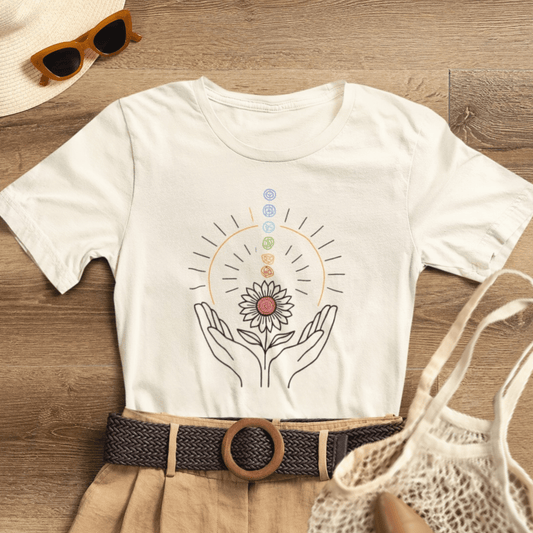 Chakra Energy Alignment Tee – Healing Hands & Aura T-Shirt - Spirit Stitch