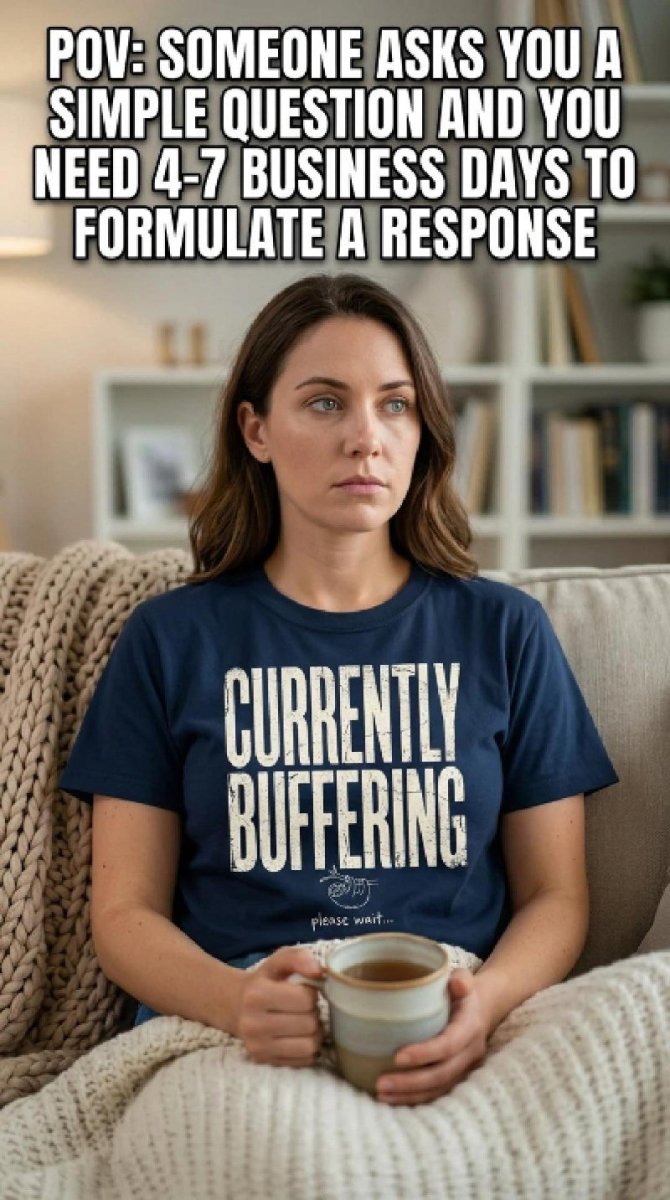 Currently Buffering Please Wait Funny Sloth T-Shirt | Mental Health Humor | Unisex Heavy Cotton Tee - Spirit Stitch