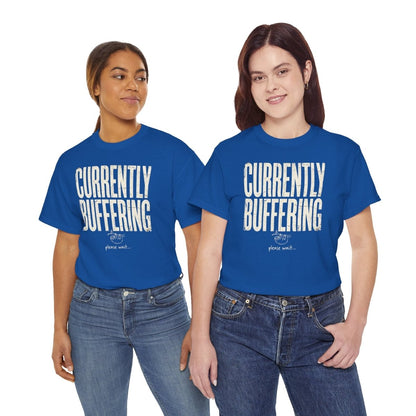 Currently Buffering Please Wait Funny Sloth T-Shirt | Mental Health Humor | Unisex Heavy Cotton Tee