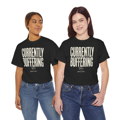 Currently Buffering Please Wait Funny Sloth T-Shirt | Mental Health Humor | Unisex Heavy Cotton Tee