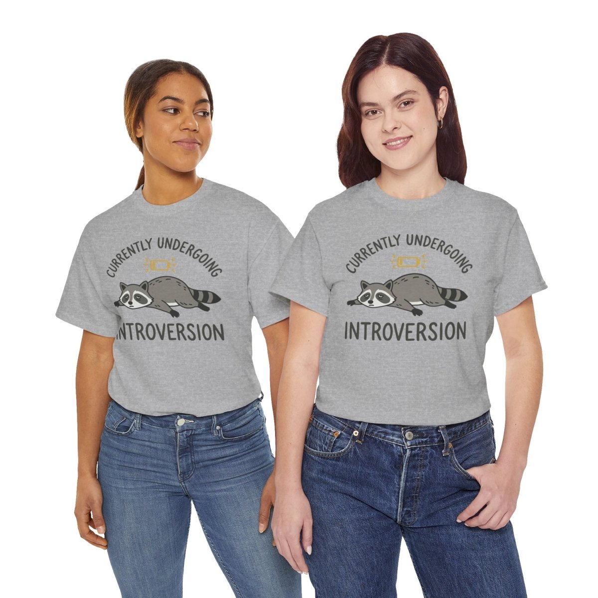 Currently Undergoing Introversion Shirt | Classic Heavy Cotton Tee | Funny Raccoon Tee | Introvert Gift | Low Battery Shirt - Spirit Stitch