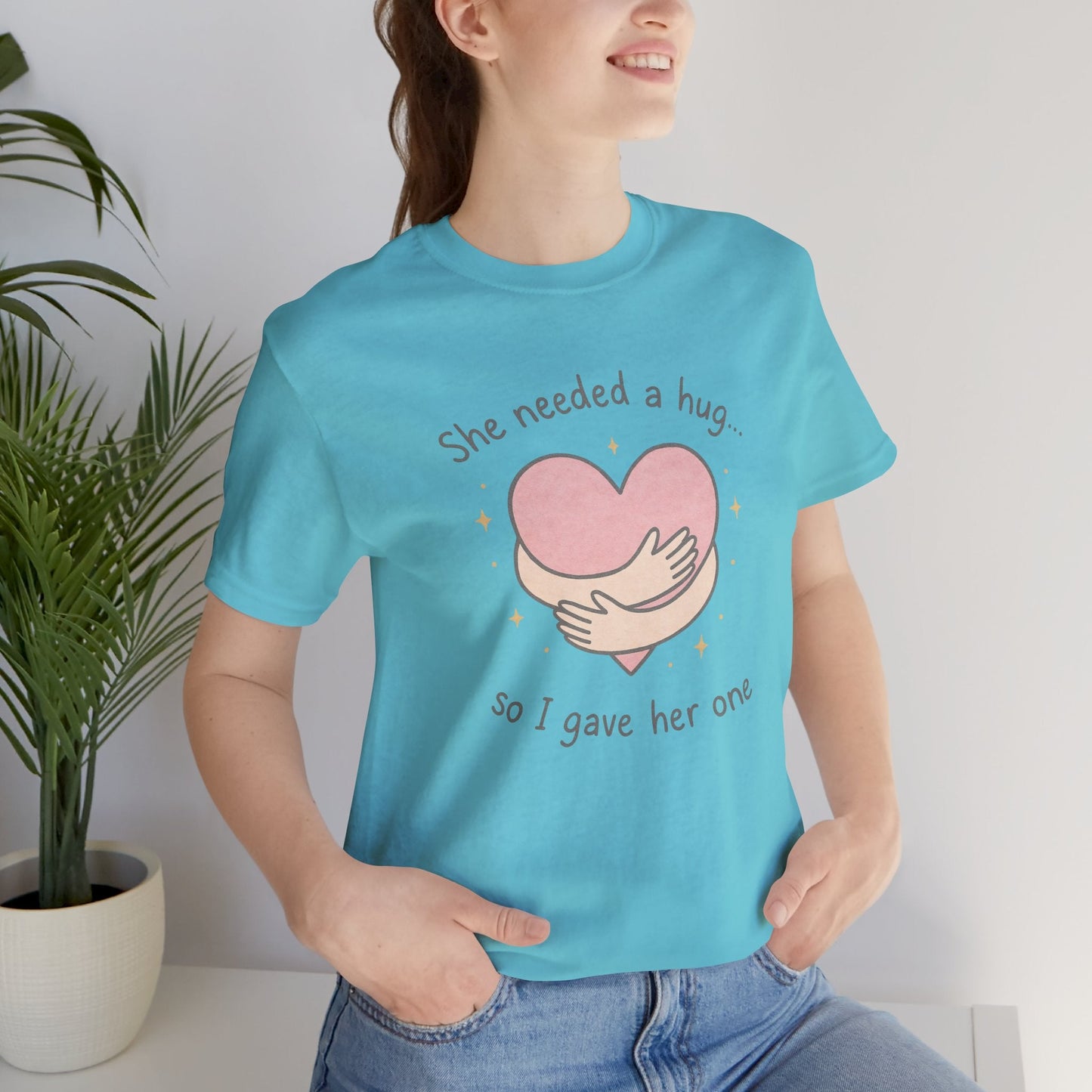 Cute Soft Pink Hug T-Shirt – Empathy, Comfort & Healing Graphic Tee - Spirit Stitch