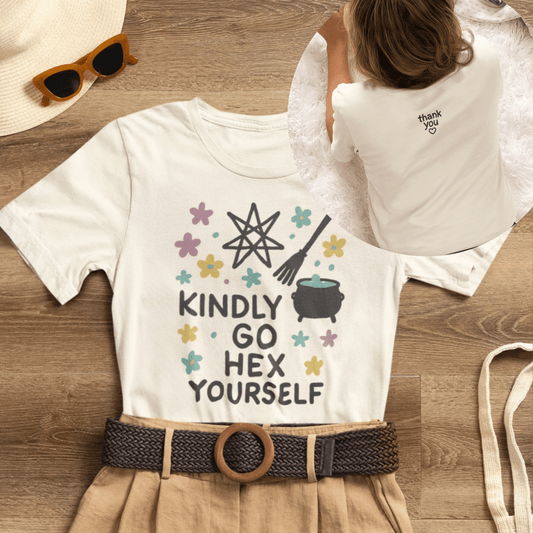Cute Witchcore Graphic Tee – Hex Yourself Shirt for Soft Goth & Cottage Witches - Spirit Stitch