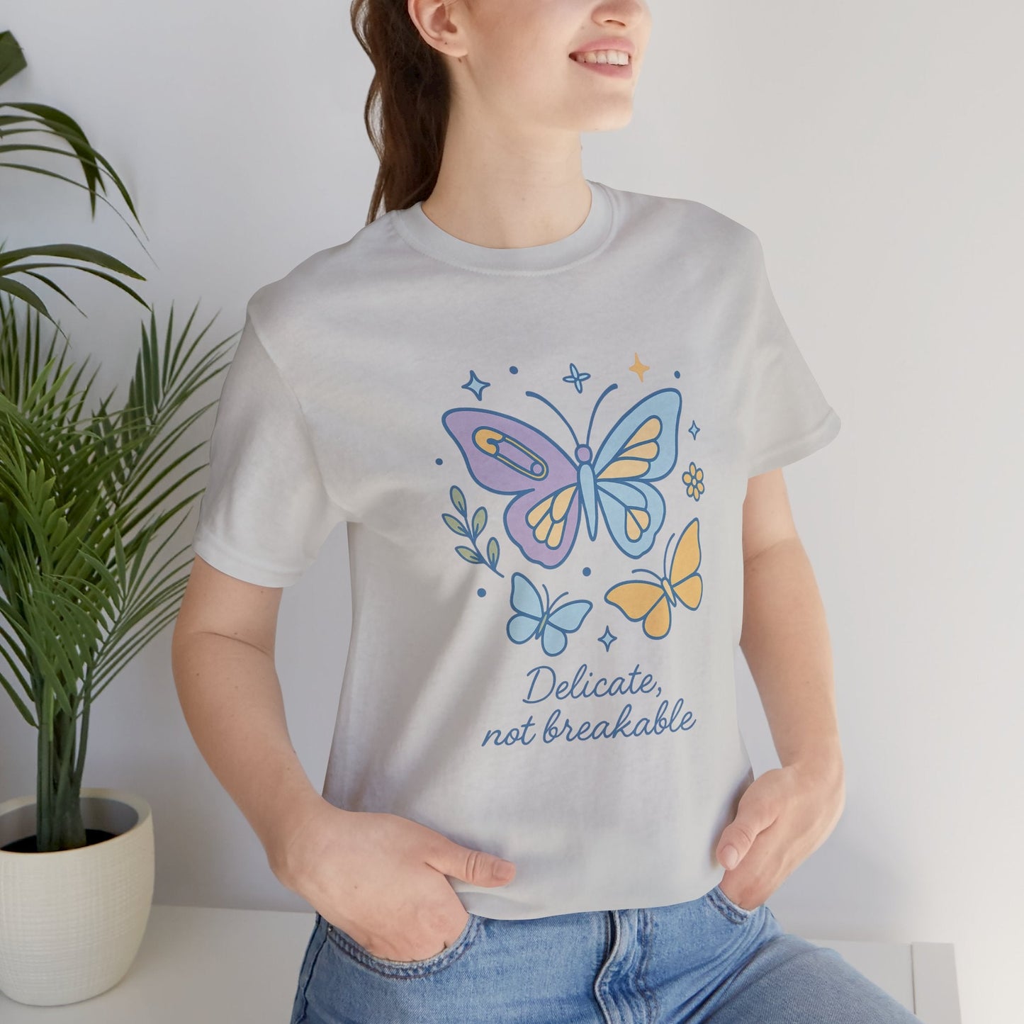 Delicate Not Breakable Shirt | Butterfly Self - Healing Tee | Gentle Strength Top | Spirit Stitch Collection - Spirit Stitch