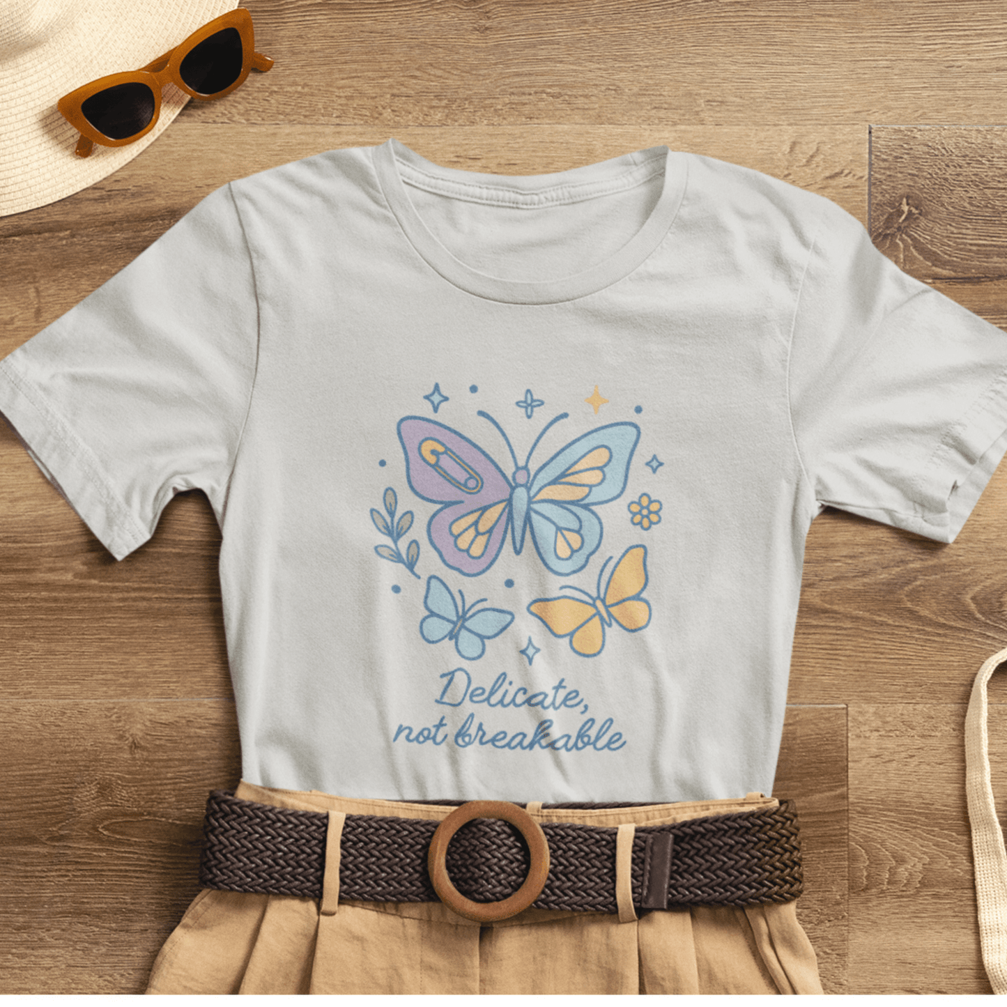 Delicate Not Breakable Shirt | Butterfly Self - Healing Tee | Gentle Strength Top | Spirit Stitch Collection - Spirit Stitch