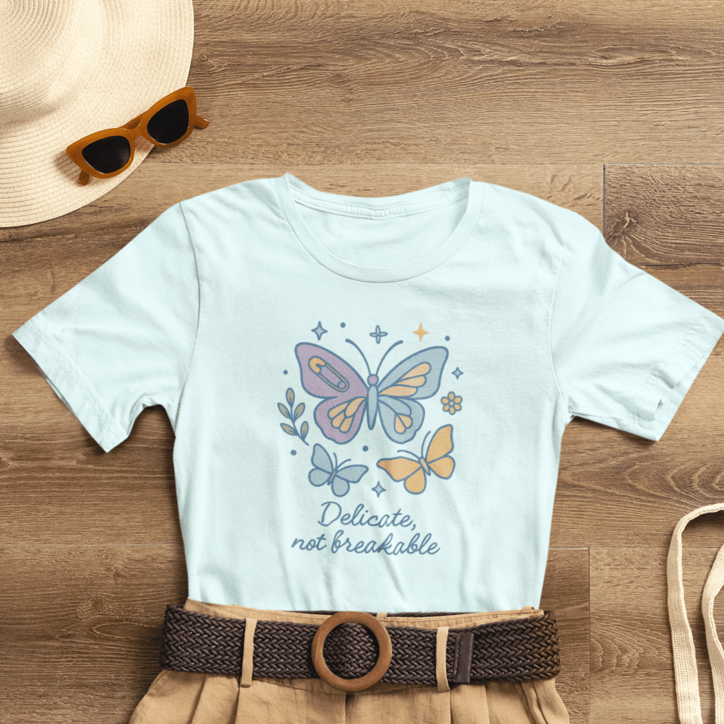 Delicate Not Breakable Shirt | Butterfly Self - Healing Tee | Gentle Strength Top | Spirit Stitch Collection - Spirit Stitch