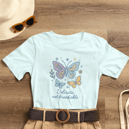 Delicate Not Breakable Shirt | Butterfly Self - Healing Tee | Gentle Strength Top | Spirit Stitch Collection - Spirit Stitch