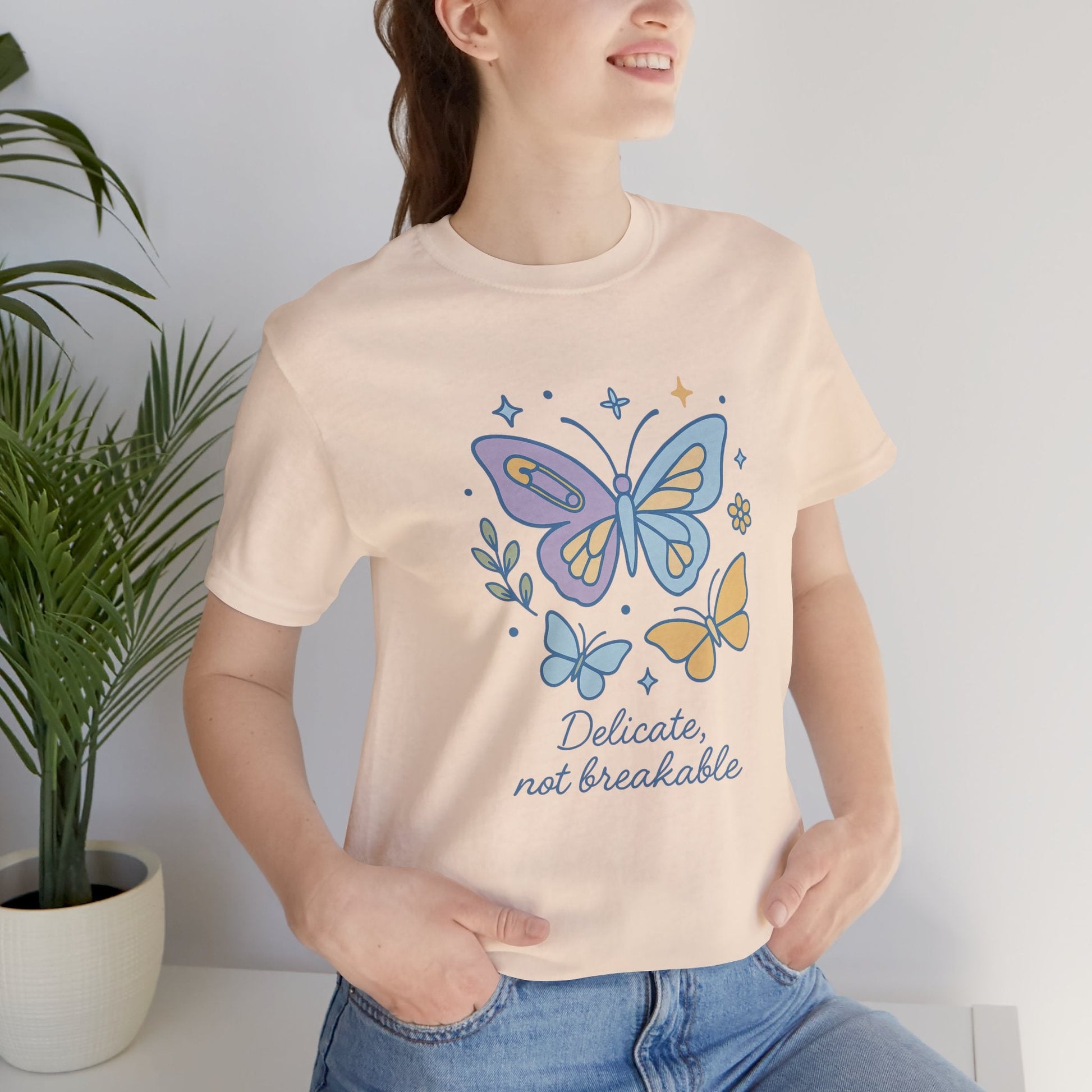 Delicate Not Breakable Shirt | Butterfly Self - Healing Tee | Gentle Strength Top | Spirit Stitch Collection - Spirit Stitch