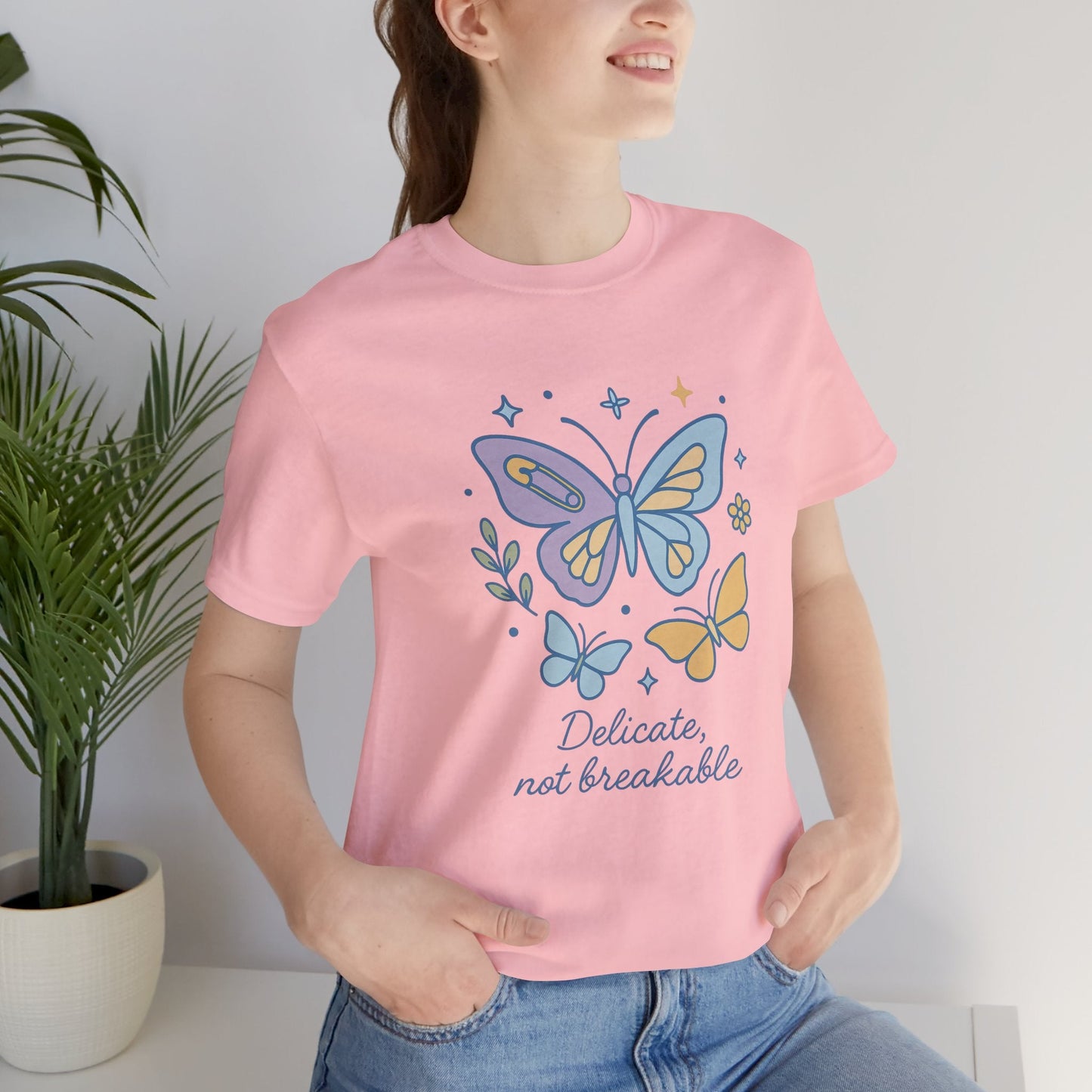 Delicate Not Breakable Shirt | Butterfly Self - Healing Tee | Gentle Strength Top | Spirit Stitch Collection - Spirit Stitch