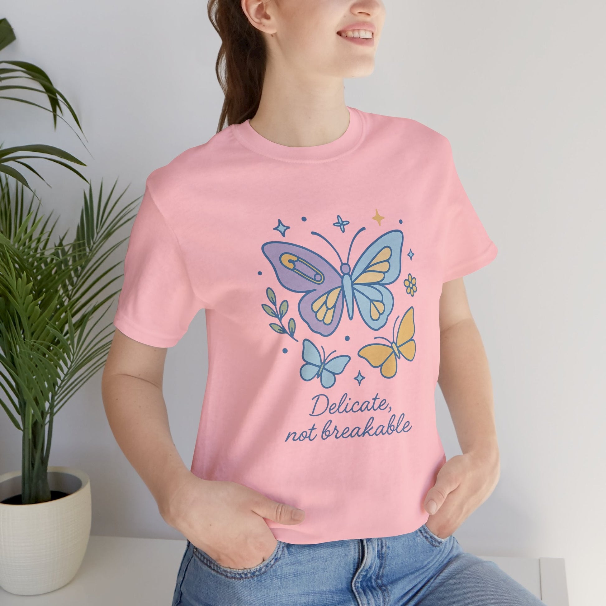 Delicate Not Breakable Shirt | Butterfly Self - Healing Tee | Gentle Strength Top | Spirit Stitch Collection - Spirit Stitch