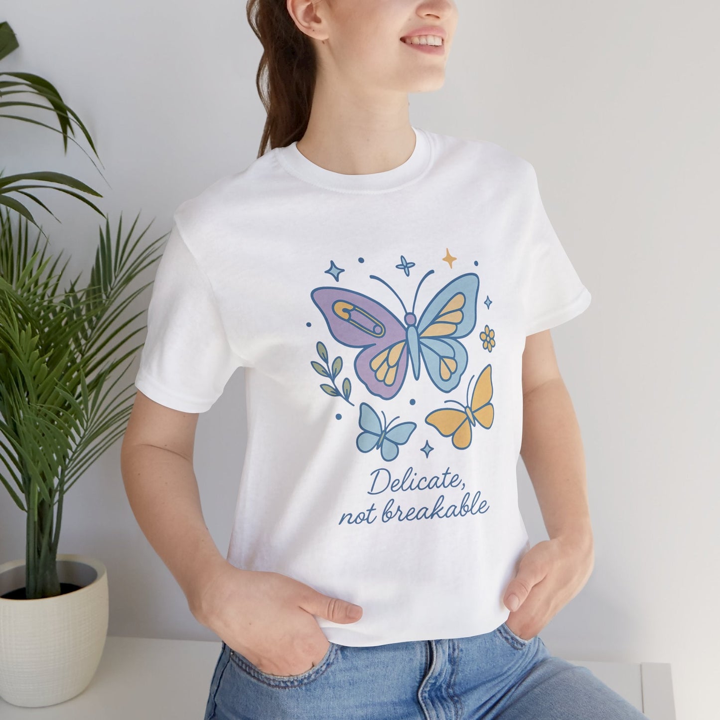 Delicate Not Breakable Shirt | Butterfly Self - Healing Tee | Gentle Strength Top | Spirit Stitch Collection - Spirit Stitch