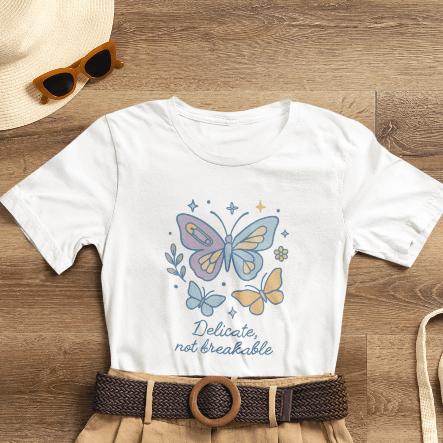 Delicate Not Breakable Shirt | Butterfly Self - Healing Tee | Gentle Strength Top | Spirit Stitch Collection - Spirit Stitch
