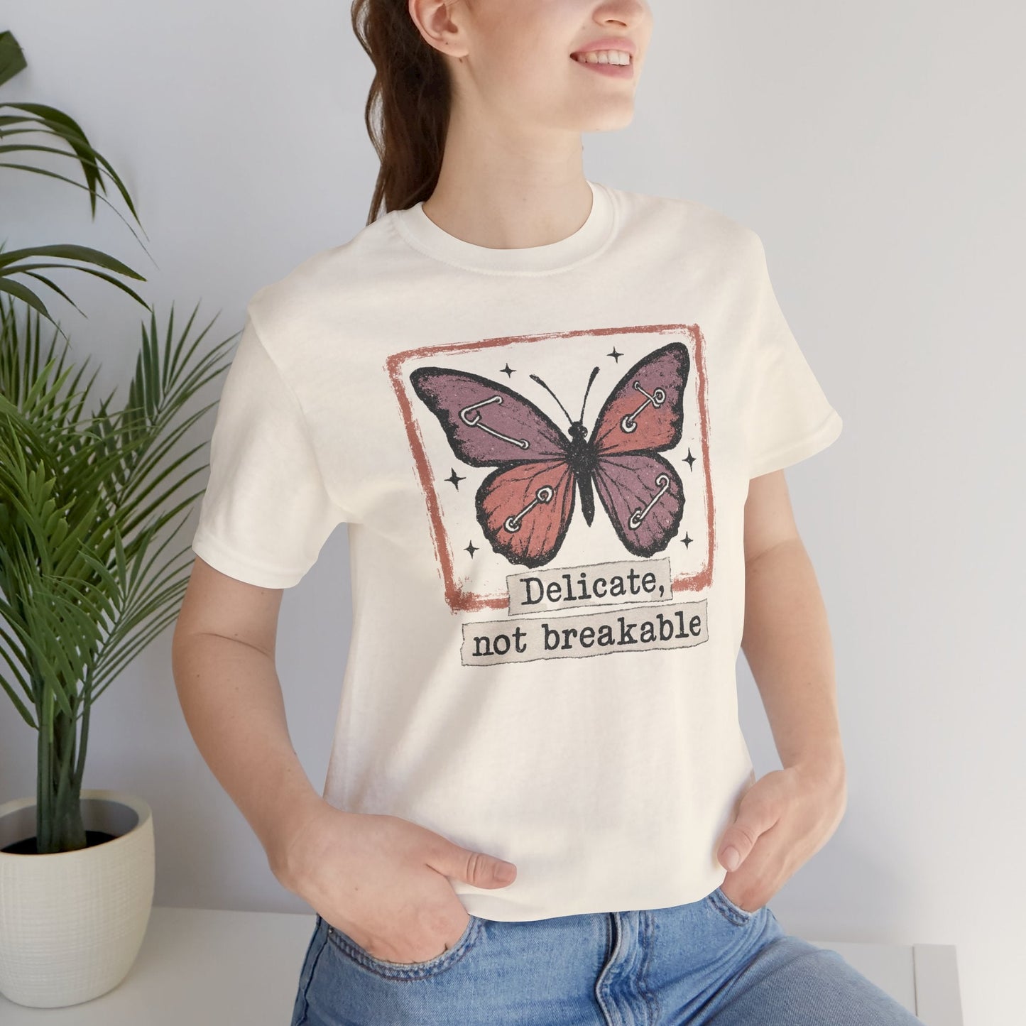 Delicate Not Breakable T-shirt - Butterfly Affirmation Tee - Spirit Stitch