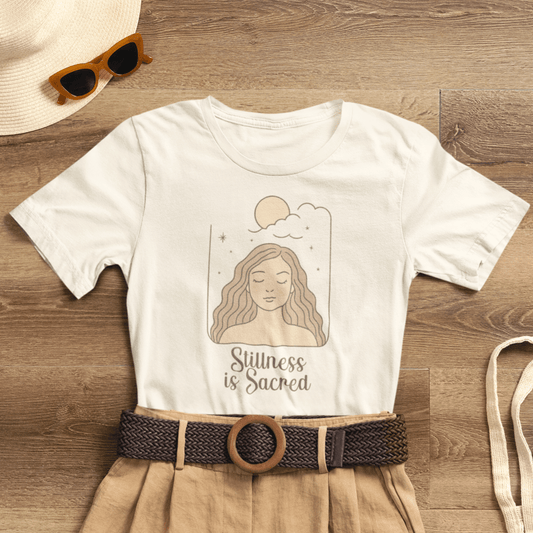 Divine Rest Tee – Stillness is Sacred Minimalist Line Art Shirt - Spirit Stitch
