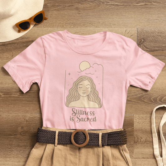 Divine Rest Tee – Stillness is Sacred Minimalist Line Art Shirt - Spirit Stitch