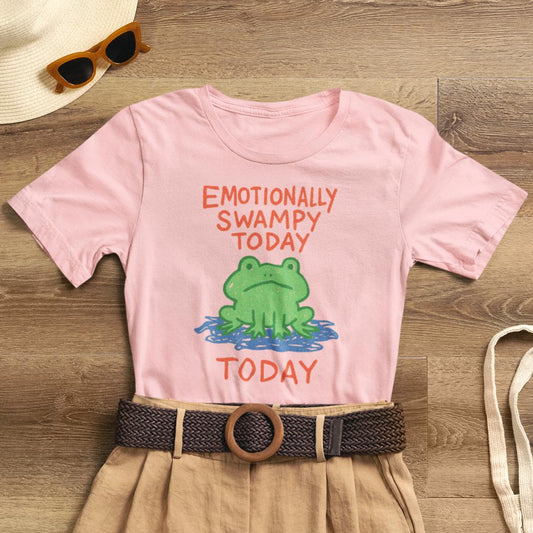 Emotionally Swampy Tee — Cute Frog Graphic "Emotionally Swampy Today" - Spirit Stitch