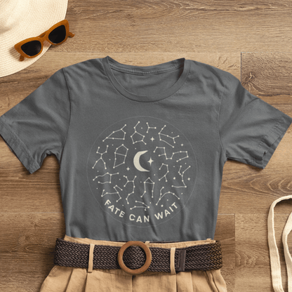Fate Can Wait Shirt – Celestial Constellation Graphic Tee, Cosmic Moon T-Shirt, Astrology Inspired Top - Spirit Stitch