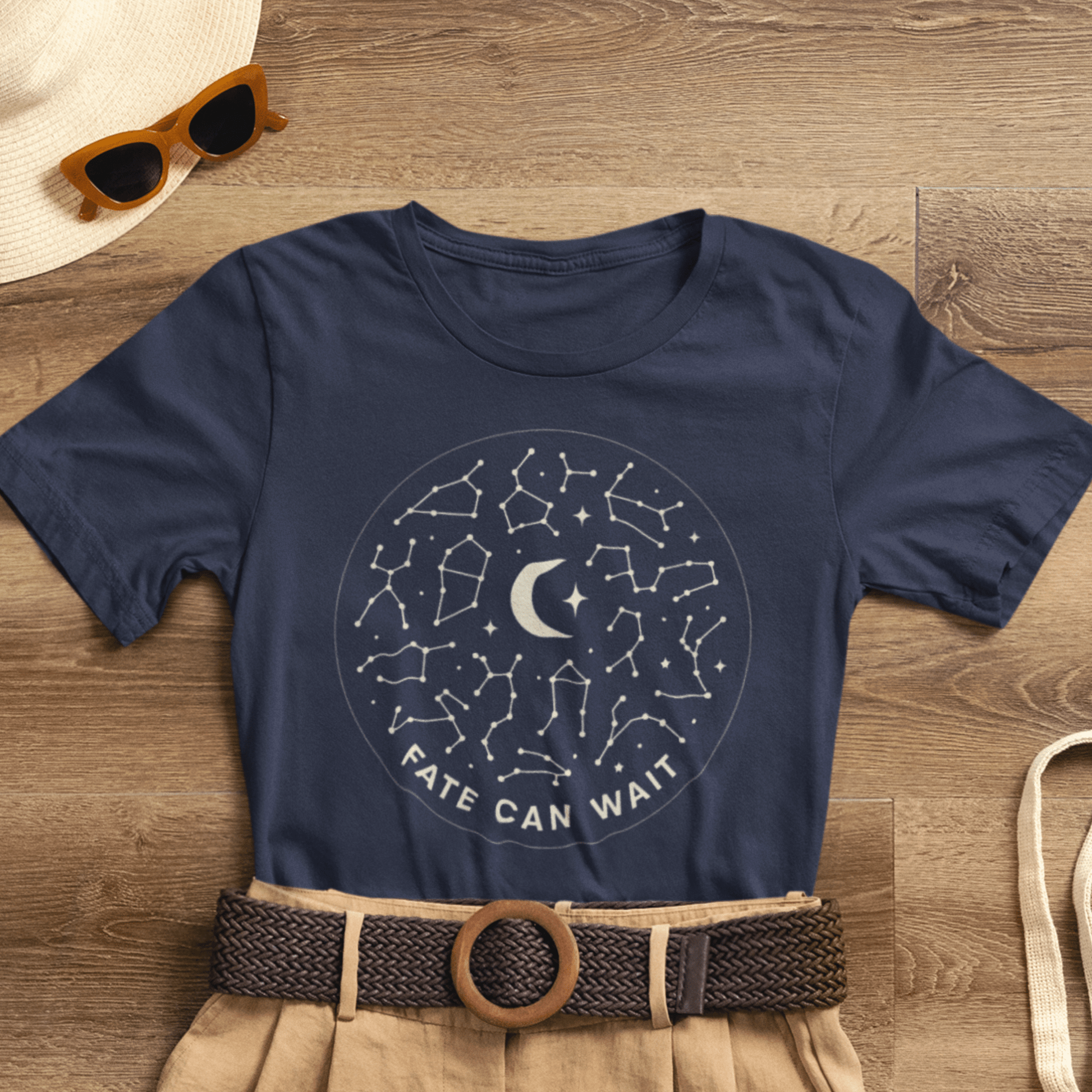Fate Can Wait Shirt – Celestial Constellation Graphic Tee, Cosmic Moon T-Shirt, Astrology Inspired Top - Spirit Stitch