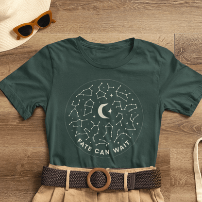 Fate Can Wait Shirt – Celestial Constellation Graphic Tee, Cosmic Moon T-Shirt, Astrology Inspired Top - Spirit Stitch