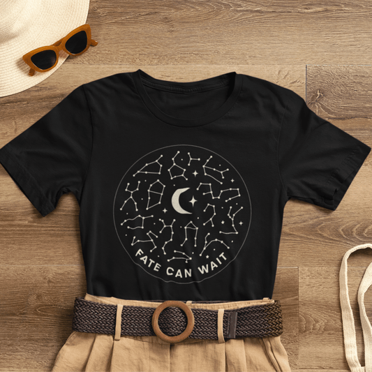 Fate Can Wait Shirt – Celestial Constellation Graphic Tee, Cosmic Moon T-Shirt, Astrology Inspired Top - Spirit Stitch