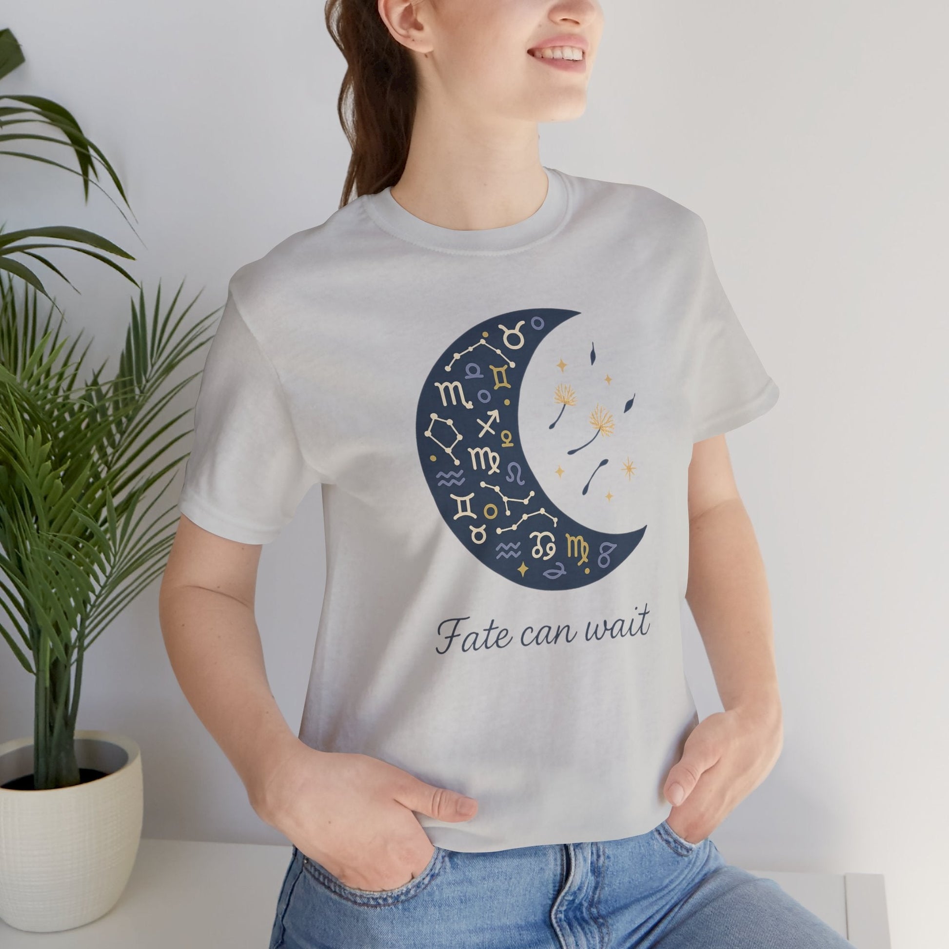 Fate Can Wait Shirt | Celestial Patience Tee | Zodiac Moon Graphic | Gentle Rebels Collection - Spirit Stitch