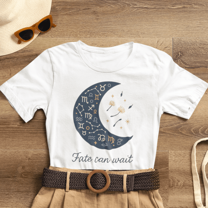 Fate Can Wait Shirt | Celestial Patience Tee | Zodiac Moon Graphic | Gentle Rebels Collection - Spirit Stitch