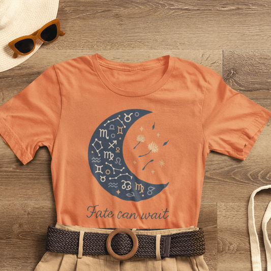 Fate Can Wait Shirt | Celestial Patience Tee | Zodiac Moon Graphic | Gentle Rebels Collection - Spirit Stitch