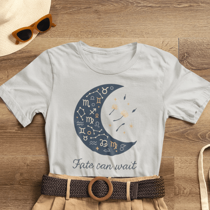 Fate Can Wait Shirt | Celestial Patience Tee | Zodiac Moon Graphic | Gentle Rebels Collection - Spirit Stitch