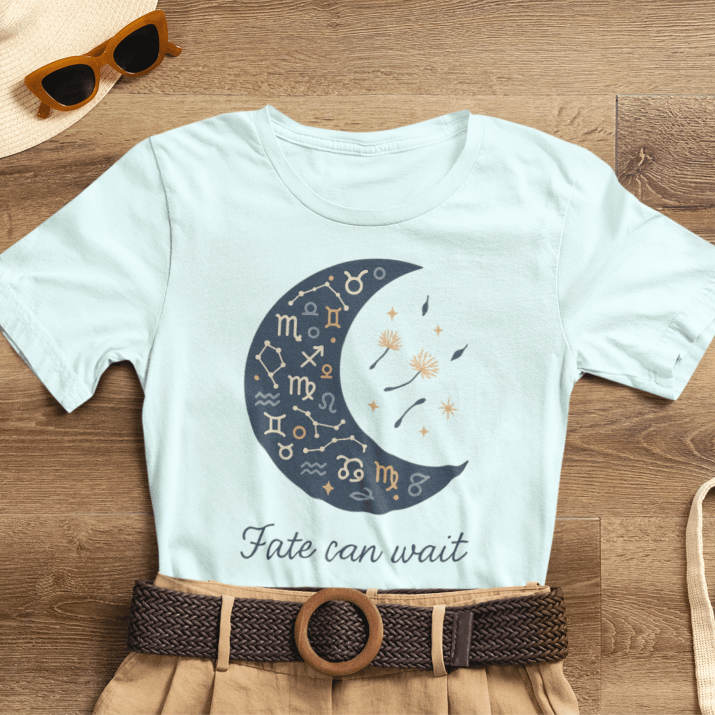 Fate Can Wait Shirt | Celestial Patience Tee | Zodiac Moon Graphic | Gentle Rebels Collection - Spirit Stitch