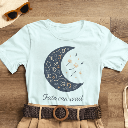 Fate Can Wait Shirt | Celestial Patience Tee | Zodiac Moon Graphic | Gentle Rebels Collection - Spirit Stitch