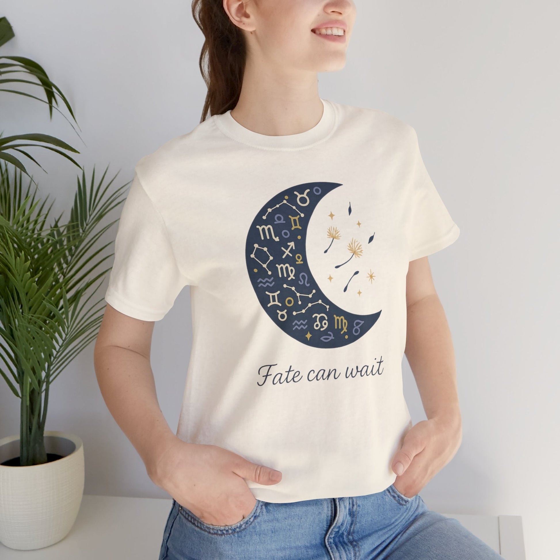 Fate Can Wait Shirt | Celestial Patience Tee | Zodiac Moon Graphic | Gentle Rebels Collection - Spirit Stitch