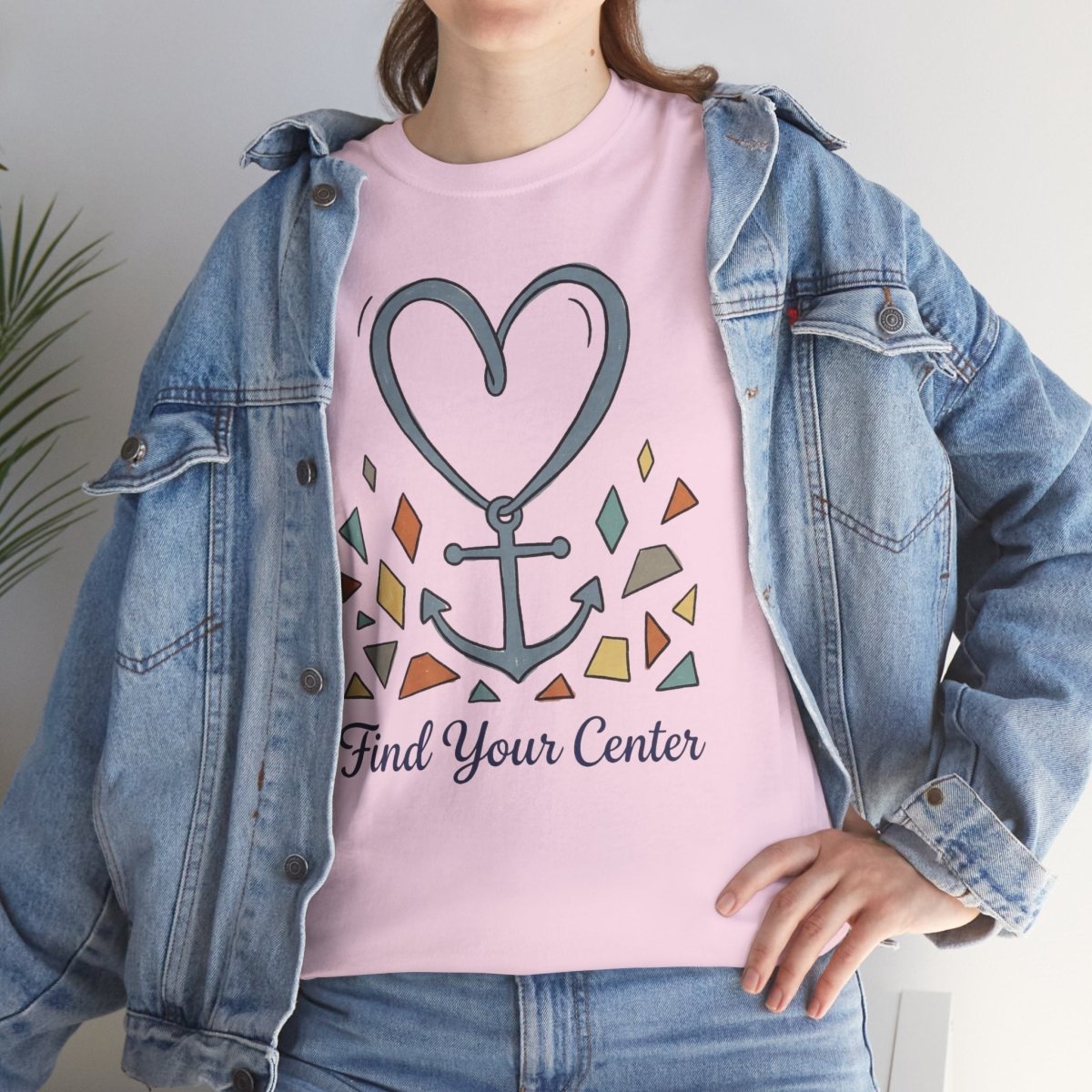 Find Your Center Shirt | Classic Heavy Cotton Tee | Boho Anchor Heart Tee | Grounding Gift | Self Discovery Shirt - Spirit Stitch