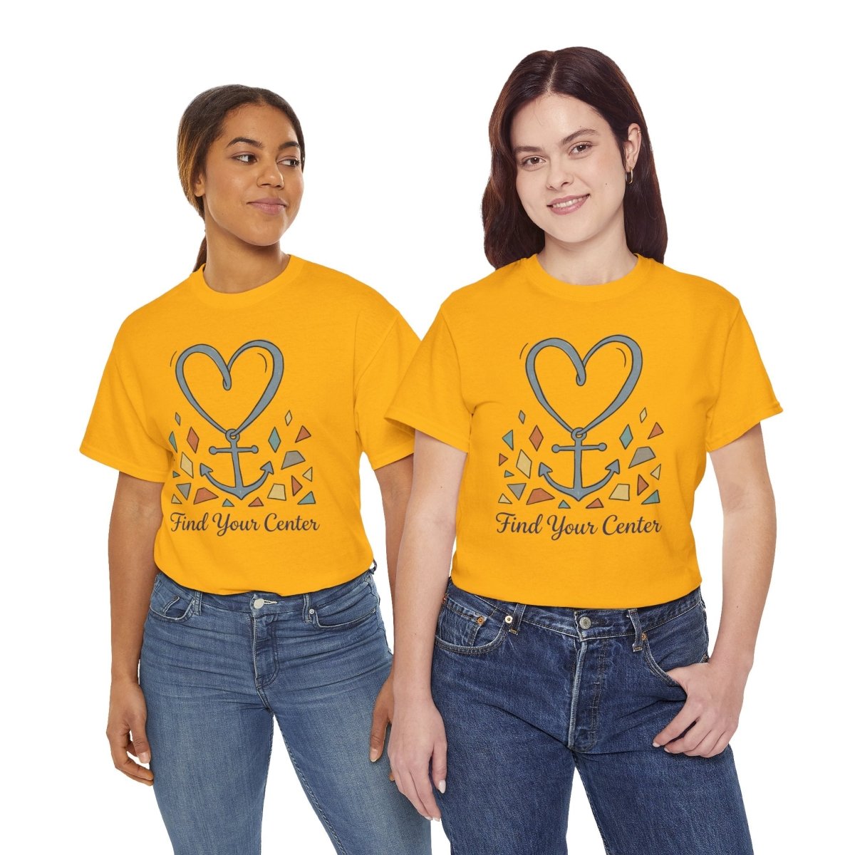 Find Your Center Shirt | Classic Heavy Cotton Tee | Boho Anchor Heart Tee | Grounding Gift | Self Discovery Shirt - Spirit Stitch