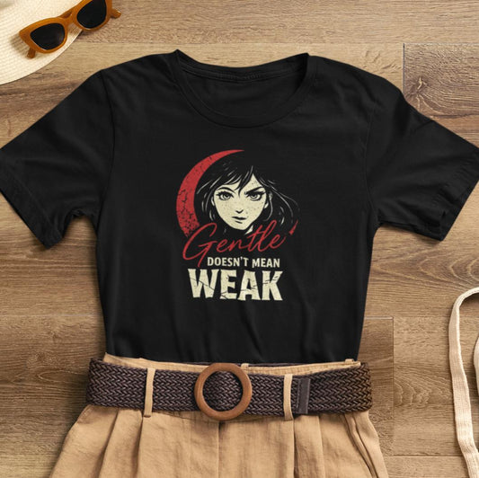Gentle Doesn’t Mean Weak T-Shirt — Empowering Women's Graphic Tee - Spirit Stitch
