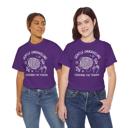 Gentle Unraveling Loosening the Tension Shirt | Classic Heavy Cotton Tee | Yarn Healing Tee | Therapy Gift | Mental Health Shirt - Spirit Stitch