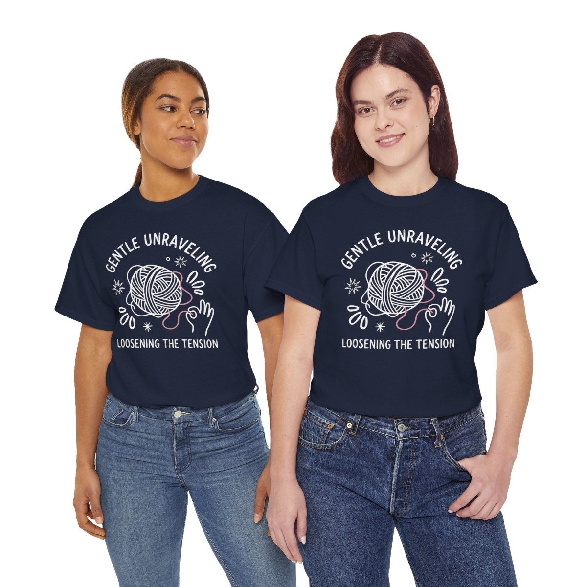 Gentle Unraveling Loosening the Tension Shirt | Classic Heavy Cotton Tee | Yarn Healing Tee | Therapy Gift | Mental Health Shirt - Spirit Stitch