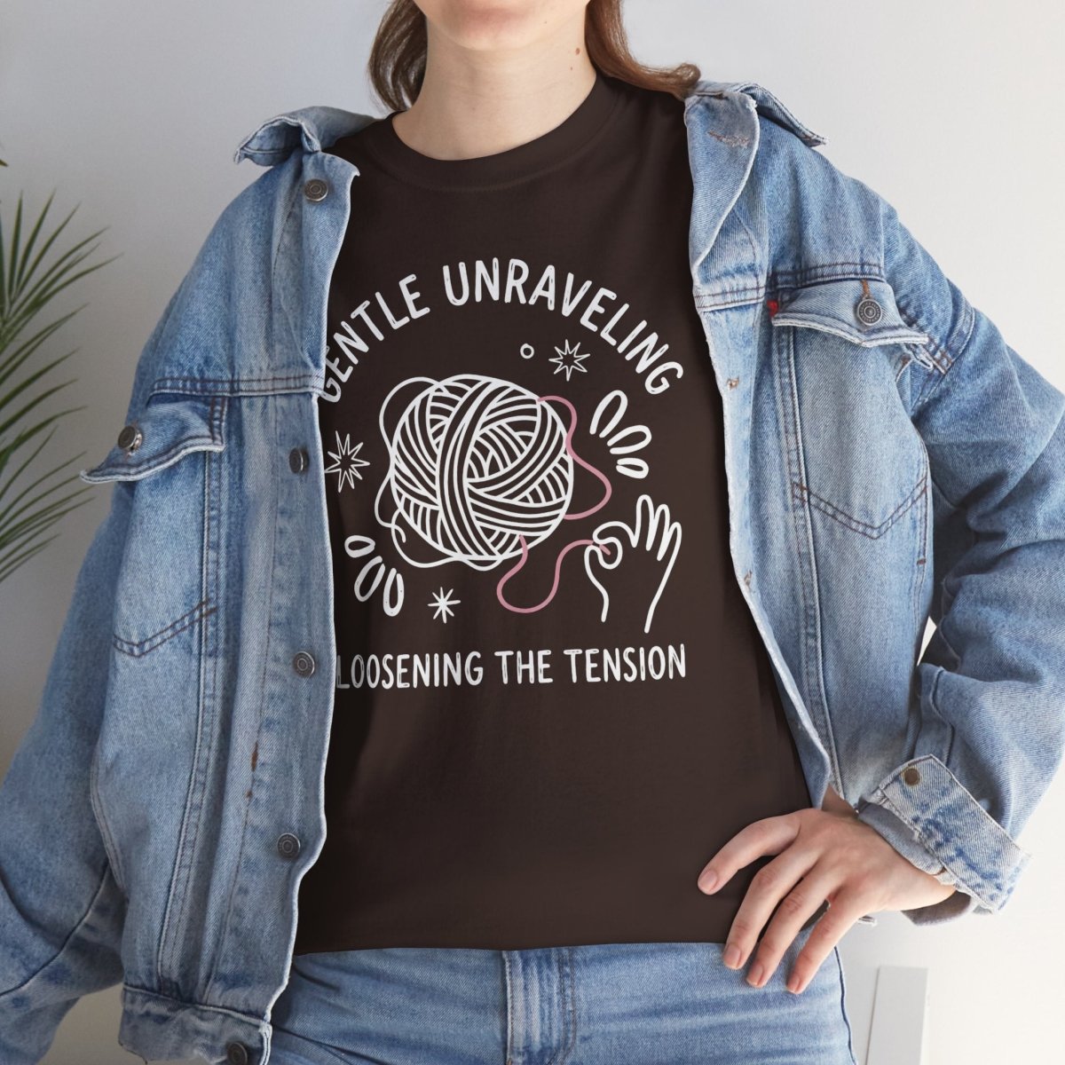 Gentle Unraveling Loosening the Tension Shirt | Classic Heavy Cotton Tee | Yarn Healing Tee | Therapy Gift | Mental Health Shirt - Spirit Stitch