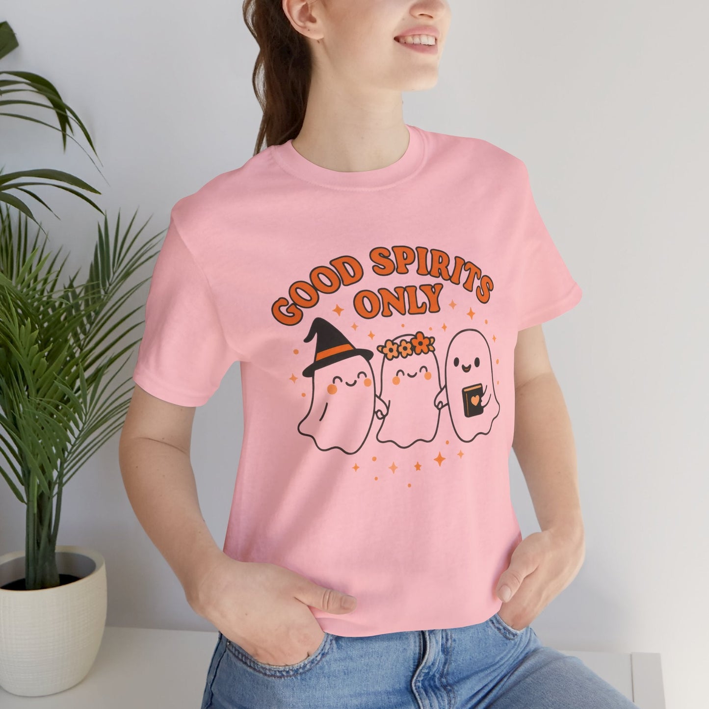 Good Spirits Only Halloween T-Shirt – Cute Kawaii Ghost Friends Tee - Spirit Stitch