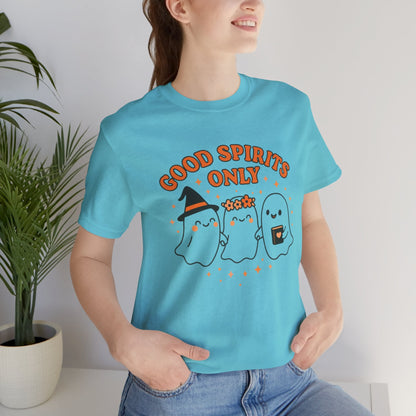 Good Spirits Only Halloween T-Shirt – Cute Kawaii Ghost Friends Tee - Spirit Stitch