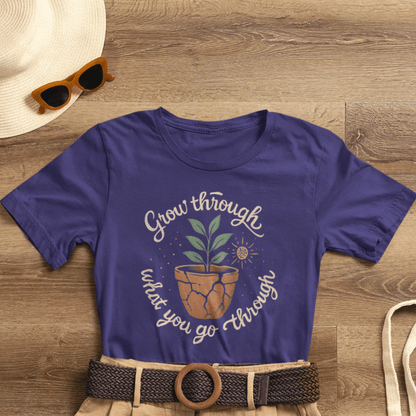 Grow Through What You Go Through | Gentle Empowerment Tee | Emotional Growth Shirt | Positive Mindset Gift - Spirit Stitch